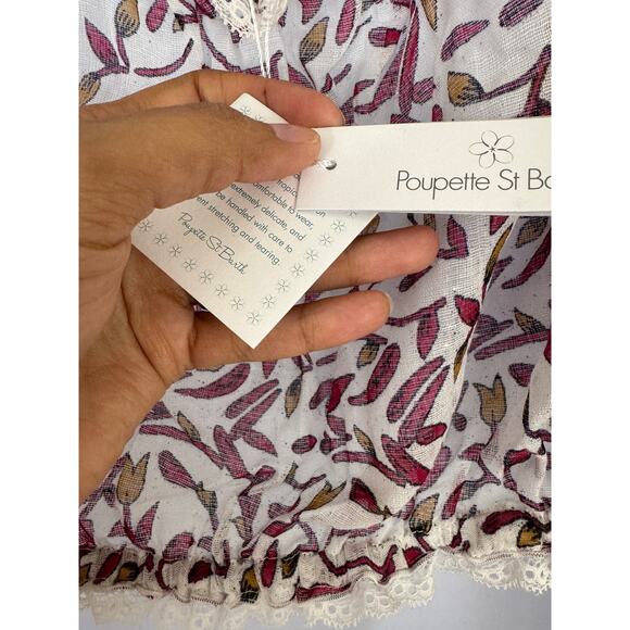 Poupette St Barth Honey Mini Top Blouse M NWT $210 Resort Boho Cotton - Picture 6 of 8